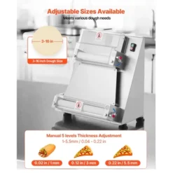 VEVOR Pizza Dough Roller Sheeter, 3-16 Inch Semi-automatic Stainless Steel Pizza Press, Electric 390W Pasta Maker, 260 Pcs Per Hour, Silver 13 VEVOR Pizza Dough Roller Sheeter, 3-16 Inch Semi-automatic Stainless Steel Pizza Press, Electric 390W Pasta Maker, 260 Pcs Per Hour, Silver -Aesthtic Interiors GUEST b8a7715a 5fee 4da0 a0e5 b8d46a74ffc1
