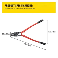 VEVOR 24" Hand Swager Cable Wire Rope Cutter Swage 1/16" 3/32" 1/8" 5/32" 3/16" Aluminum Sleeves Copper, Red -Aesthtic Interiors GUEST b8b8bd5b 216c 4b45 8c34 9e49a8ea92ba