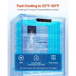 VEVOR 24-Inch Indoor/Outdoor Beverage Refrigerator, 150 QT Freestanding Or Undercounter Beverage Fridge, 180 Cans Built-in Beer Fridge, Black&Silver -Aesthtic Interiors GUEST b8c0aa35 83a1 4ada 82f1 7dde235c929c