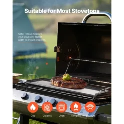 VEVOR Carbon Steel Griddle, 32x14 Inch Universal Flat Top Rectangular Plate, Gas Grill Griddle For BBQ Grill, Teppanyaki, Black 13 VEVOR Carbon Steel Griddle, 32x14 Inch Universal Flat Top Rectangular Plate, Gas Grill Griddle For BBQ Grill, Teppanyaki, Black -Aesthtic Interiors GUEST b9097b4a 3e60 4339 a6a1 bc13a2339b14