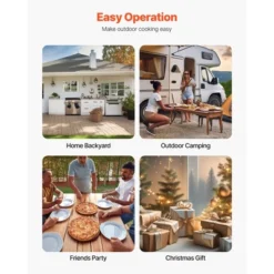 VEVOR Pizza Oven Outdoor, 12" Pellet Pizza Oven, Portable Pizza-Stove With Built-in Thermometer, Wood Fired Stainless Steel Pizza-Maker, Silver -Aesthtic Interiors GUEST b9b3c85d d117 466e 9361 446b3010635e