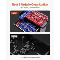 VEVOR Magnetic Socket Organizer Set, 8PCS Socket Holder, 1/4'', 3/8'' & 1/2'' Metric SAE Socket Trays With Clear Labels -Aesthtic Interiors GUEST b9bdac60 6371 43ed 98aa 2625abccd4e8