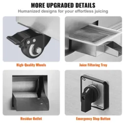 VEVOR Electric Sugar Cane Juicer, 800W Sugarcane Juicer Machine With 661LBS/H High Output, 3 Stainless Steel Rollers, 2.4" Large Inlet -Aesthtic Interiors GUEST b9eee733 d35c 474a 83cc 5d139c5bc83d