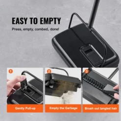 VEVOR Carpet Sweeper, 7.87 In Sweeping Paths, Floor Sweeper Manual Non Electric, 300 Ml Dustbin Capacity With Comb For Home Office Rugs -Aesthtic Interiors GUEST ba3c5f41 57dc 413b aa01 b9e743720d7a