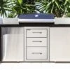 VEVOR 18x23 Inch Outdoor Kitchen Stainless Steel Triple Access BBQ Drawers With Chrome Handle, 18 X23 X 23 Inch,Silver