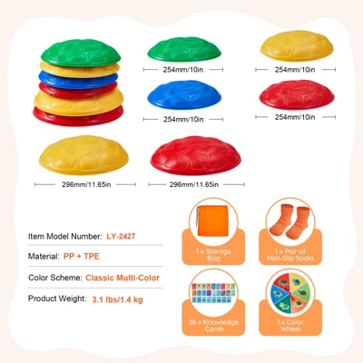 VEVOR Turtle Balance Stepping Stones, 6 PCS, Up To 220 Lbs Kids Turtle Jumping Stones Steps Stones, Toys For Children Aged 3 4 5 6 7 8+ 7 VEVOR Turtle Balance Stepping Stones, 6 PCS, Up To 220 Lbs Kids Turtle Jumping Stones Steps Stones, Toys For Children Aged 3 4 5 6 7 8+ - Image 7