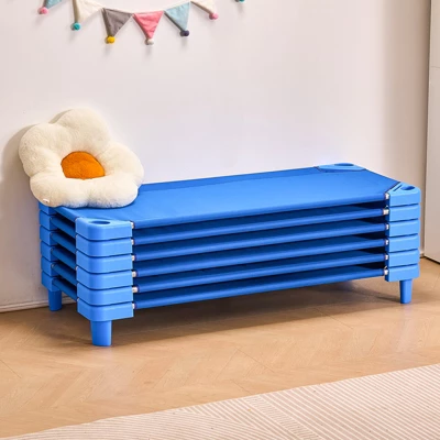 VEVOR Stackable Kiddie Cot,Pack Of 6, Portable Toddler Nap Cots, Standard Size 52" L X 23" W Daycare Cots For Kids,Preschool Classroom Daycare Beds 1 VEVOR Stackable Kiddie Cot,Pack Of 6, Portable Toddler Nap Cots, Standard Size 52" L X 23" W Daycare Cots For Kids,Preschool Classroom Daycare Beds