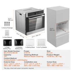 VEVOR Single Wall Oven, 24" Electric Built-in Wall Oven With 16 Cooking Functions, 2.68 Cu.Ft Electric Wall Ovens With Timer, 3150W Electric Oven 14 VEVOR Single Wall Oven, 24" Electric Built-in Wall Oven With 16 Cooking Functions, 2.68 Cu.Ft Electric Wall Ovens With Timer, 3150W Electric Oven -Aesthtic Interiors GUEST bb03fb77 af13 432a 83c7 c3a8e4b38caa