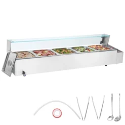 VEVOR 5-Pan Commercial Food Warmer, 5 X 8QT Electric Steam Table With Glass Cover, 1700W Countertop Stainless Steel Buffet Bain Marie 15 VEVOR 5-Pan Commercial Food Warmer, 5 X 8QT Electric Steam Table With Glass Cover, 1700W Countertop Stainless Steel Buffet Bain Marie -Aesthtic Interiors GUEST bb52ba23 5f09 4e42 8348 8d249055e574