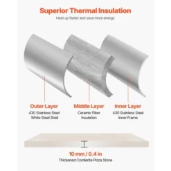 VEVOR Dual Fuel Pizza Oven Outdoor, 12 Inch Wood Fire & Propane Gas Pizza Oven, Pellet & Propane Pizza-Maker With Thermometer, Silver -Aesthtic Interiors GUEST bb8d3e1d d509 4650 af6a 259e3c2273a6