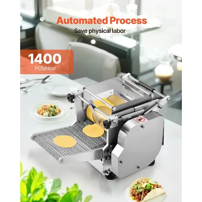VEVOR Electric Tortilla Maker, Automatic Corn Tortilla Making Machine With Non-Stick Coating And Two Molds(4 In + 6 In), Silver 2 VEVOR Electric Tortilla Maker, Automatic Corn Tortilla Making Machine With Non-Stick Coating And Two Molds(4 In + 6 In), Silver - Image 2