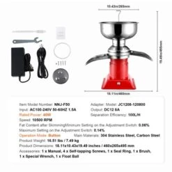 VEVOR Milk Cream Centrifugal Separator, 304 Stainless Steel,100L/H Output 10500RPM Goat Milk Separator,30W Cow Cream Separator With 5L Bowl Capacity -Aesthtic Interiors GUEST bc1a38aa 1312 4937 9def a5cf8073591d