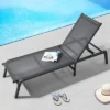 VEVOR Chaise Lounge Chair Outdoor, Aluminum Patio Lounge Chair With Adjustable 5-Position, Folding Pool Lounge Chair