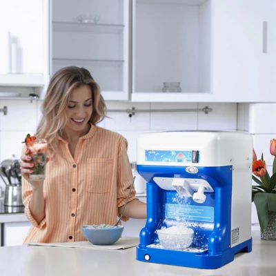 VEVOR Commercial Ice Shaver Crusher, 286lbs Per Hour Electric Snow Cone Maker With 2L Ice Cube Box, 250W 1500RPM Tabletop Shaved Ice Machine, Blue 1 VEVOR Commercial Ice Shaver Crusher, 286lbs Per Hour Electric Snow Cone Maker With 2L Ice Cube Box, 250W 1500RPM Tabletop Shaved Ice Machine, Blue