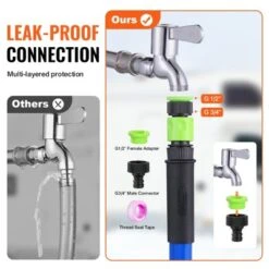 VEVOR 50ft Heated Water Hose For RV, Heated Drinking Water Hose Antifreeze To -45°F, Automatic Self-regulating,5/8" I.D. With 3/4" GHT Adapter, Blue -Aesthtic Interiors GUEST bc680fad cc51 4592 9441 409cfdd08bc6