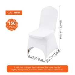 VEVOR Stretch Spandex Folding Chair Covers, Universal Fitted Chair Cover, Removable Washable Protective Slipcovers, For Wedding, 150PCS White -Aesthtic Interiors GUEST bc99f036 c716 47fb be7a 956b89ede51a