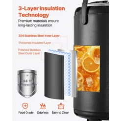 VEVOR Insulated Beverage Dispenser, 3.2 Gal/12L Stainless Steel Thermal Drink Server With Spigot & Temp Display, Black 11 VEVOR Insulated Beverage Dispenser, 3.2 Gal/12L Stainless Steel Thermal Drink Server With Spigot & Temp Display, Black -Aesthtic Interiors GUEST bc9f0a0f 7e70 43de b4d5 d659fcd1bb1a