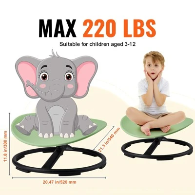 VEVOR Kids Swivel Chair, 220 LBS Capacity, Sensory Spinning Chair, Autistic Kids Sensory Toy Chair With Non-Slip Metal Base, Green 2 VEVOR Kids Swivel Chair, 220 LBS Capacity, Sensory Spinning Chair, Autistic Kids Sensory Toy Chair With Non-Slip Metal Base, Green - Image 2