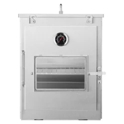 VEVOR Foldable Camping Oven, Stainless Steel Portable Camping Stove, With 3 Tier Grill, Handle And Thermometer, Use With Wood Burning Fire, Silver -Aesthtic Interiors GUEST bcf20fa1 9317 40a0 bd94 f28f587f96a0