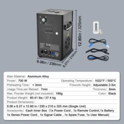 VEVOR Cold Spark Machine, 4 Pack 700W Output Fireworks Controllers, 6.6-16.4ft Adjustable Height, With Advanced DMX System, Screen, Black -Aesthtic Interiors GUEST bd1a94f9 515d 4449 86d7 d93dc3f0fae1