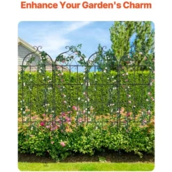 VEVOR Garden Trellis For Climbing Plants, 71 X 20 In, 4 Packs Rustproof Metal Garden Flower Trellis, Outdoor Climbing Rose Trellis Cucumbers Support -Aesthtic Interiors GUEST bd260a54 437f 49de 80f1 85bb4ef3e01b