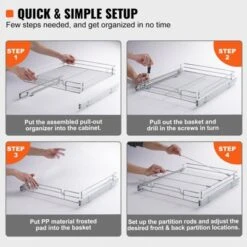VEVOR 17"W X 21"D Pull Out Cabinet Organizer, Heavy Duty Slide Out Pantry Shelves, Chrome-Plated Steel Roll Out Drawers, Sliding Drawer Storage 12 VEVOR 17"W X 21"D Pull Out Cabinet Organizer, Heavy Duty Slide Out Pantry Shelves, Chrome-Plated Steel Roll Out Drawers, Sliding Drawer Storage -Aesthtic Interiors GUEST bd66e310 8ec6 4d8c 96a6 5a54c0928753