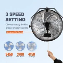 VEVOR Wall Mount Fan, 18 Inch, 3-speed High Velocity Max. 4150 CFM, Waterproof Oscillating Industrial Wall Fan, Commercial Or Residential 9 VEVOR Wall Mount Fan, 18 Inch, 3-speed High Velocity Max. 4150 CFM, Waterproof Oscillating Industrial Wall Fan, Commercial Or Residential -Aesthtic Interiors GUEST bdc326dc 0a13 431b 8e42 01b862aa483e