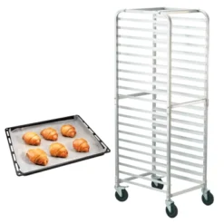VEVOR Bun Pan Rack, 20-Tier Commercial Bakery Racks With Brake Wheels, Aluminum Racking Trolley Storage For Half & Full Sheet, 26"L X 20.4"W X 70"H 15 VEVOR Bun Pan Rack, 20-Tier Commercial Bakery Racks With Brake Wheels, Aluminum Racking Trolley Storage For Half & Full Sheet, 26"L X 20.4"W X 70"H -Aesthtic Interiors GUEST be54feca 9b53 4919 ae6f 136a7cb2db07