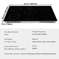 VEVOR Electric Cooktop, 5 Burners, 36'' Induction Stove Top, Built-in Magnetic Cooktop 9200W, 9 Heating Level Multifunctional Burner 14 VEVOR Electric Cooktop, 5 Burners, 36'' Induction Stove Top, Built-in Magnetic Cooktop 9200W, 9 Heating Level Multifunctional Burner -Aesthtic Interiors GUEST be8dce83 4440 42b2 b1c2 3d39058376b4
