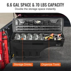VEVOR Truck Bed Storage Box, Lockable Lid, Waterproof ABS Wheel Well Tool Box 6.6 Gal/20 L, Compatible With Chevrolet Silverado 1500 GMC Sierra 1500 -Aesthtic Interiors GUEST be8ffda8 0242 4f93 962e c4e461cb4ca7
