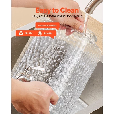 VEVOR Beverage Dispenser, 2 Pack 1.5 Gallon Drink Dispensers For Parties, Glass Juice Dispenser With Metal Stand, Stainless Steel Spigot, Clear 6 VEVOR Beverage Dispenser, 2 Pack 1.5 Gallon Drink Dispensers For Parties, Glass Juice Dispenser With Metal Stand, Stainless Steel Spigot, Clear - Image 6