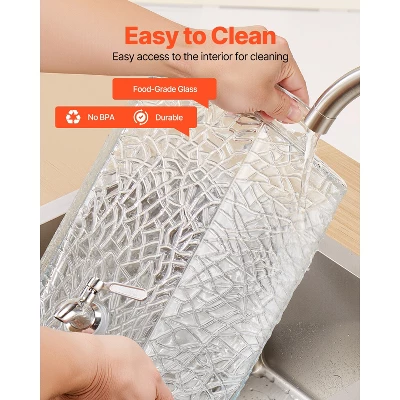 VEVOR Beverage Dispenser, 2.5 Gallon Drink Dispensers For Parties, Glass Juice Dispenser With Metal Stand, Stainless Steel Spigot, Clear 6 VEVOR Beverage Dispenser, 2.5 Gallon Drink Dispensers For Parties, Glass Juice Dispenser With Metal Stand, Stainless Steel Spigot, Clear - Image 6