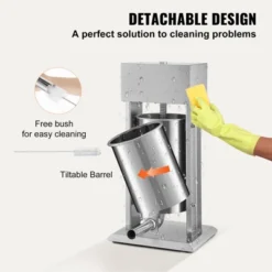 VEVOR Electric Stuffer, 15L Large Capacity, 260W Vertical Sausage Stuffer With Speed Stepless, 304 Stainless Steel Sausage Machine, Silver -Aesthtic Interiors GUEST bfbcec7d e7f4 4f82 94b1 ca1e22649f7c