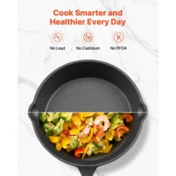 VEVOR Cast Iron Skillet, 3-Piece Frying Pan Set (6, 8, 10 In), Heavy-Duty Skillets With Heat-Resistant Handle, Pre-Seasoned Chef's Pan, Black -Aesthtic Interiors GUEST c064e28f 813a 4deb b78d 1bbefd8ea325