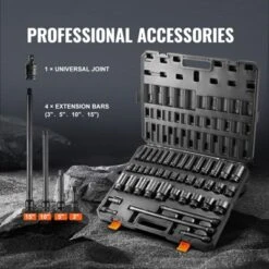 VEVOR 1/2" Drive Impact Socket Set, 43 Piece Deep & Shallow Socket Set SAE 3/8" To 1-1/2", 6 Point Cr-Mo Alloy Steel For Auto Repair, BLACK -Aesthtic Interiors GUEST c0c5c7d5 9155 4808 ac3b 4721beef273d