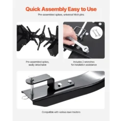 VEVOR Tow Behind Plug Aerator, 48-Inch Tow Behind Lawn Plug Aerator With Universal Hitch, Black -Aesthtic Interiors GUEST c14a3346 ec94 49be a057 88ef496e2b4b