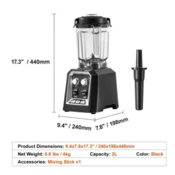 VEVOR Professional Blender, Commercial Countertop Blenders, 68 Oz Jar Blender Combo, Stainless Steel 3 Functions Blender, Black 14 VEVOR Professional Blender, Commercial Countertop Blenders, 68 Oz Jar Blender Combo, Stainless Steel 3 Functions Blender, Black -Aesthtic Interiors GUEST c16e2d1c 5110 4eff b639 aefae02c1337