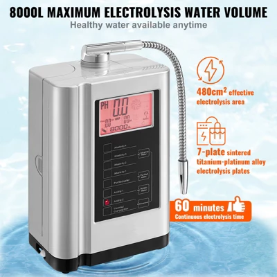 VEVOR Alkaline Water Ionizer Machine, PH 3.5-10.5 Alkaline Acidic Hydrogen Water Purifier, 7 Water Settings Home Filtration System, Up To -650mV ORP 3 VEVOR Alkaline Water Ionizer Machine, PH 3.5-10.5 Alkaline Acidic Hydrogen Water Purifier, 7 Water Settings Home Filtration System, Up To -650mV ORP - Image 3