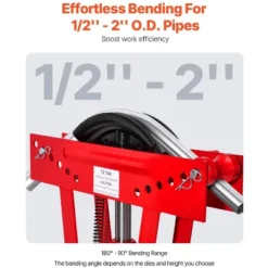 VEVOR Hydraulic Pipe Bender, 12 Ton Manual Copper Exhaust Pipe Bending Machine With 6 Dies (1/2" - 2") And 90 - 180° Adjustable Rollers, Red 10 VEVOR Hydraulic Pipe Bender, 12 Ton Manual Copper Exhaust Pipe Bending Machine With 6 Dies (1/2" - 2") And 90 - 180° Adjustable Rollers, Red -Aesthtic Interiors GUEST c1b56943 7e48 49c9 82c6 6f5ba768e910