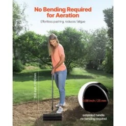 VEVOR Rolling Lawn Aerator, 18-inch Heavy-Duty Manual Rolling Aerator Lawn With Detachable Handle And 27 Iron Spikes, Black -Aesthtic Interiors GUEST c228a8bf e840 4d00 9c85 111624552ba2