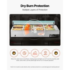 VEVOR Commercial Food Warmer, 1700W Electric Stainless Steel Steam Food Warmer With Glass Cover, 12-Pan Countertop Buffet Bain Marie, Silver -Aesthtic Interiors GUEST c2565d3c 0eec 4715 9907 2b681afb710e