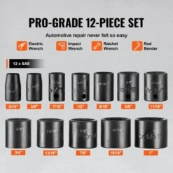 VEVOR 3/8" Drive Impact Socket Set, 12 Piece Shallow Socket Set SAE 5/16"-1", 6 Point Cr-Mo Alloy Steel For Auto Repair,BLACK 10 VEVOR 3/8" Drive Impact Socket Set, 12 Piece Shallow Socket Set SAE 5/16"-1", 6 Point Cr-Mo Alloy Steel For Auto Repair,BLACK -Aesthtic Interiors GUEST c269f59b 6ef5 4dae 9963 6bac28d2270f