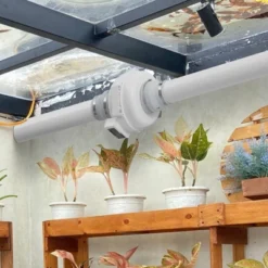 VEVOR 6 To 4.5 Inch Radon Fan Installation Kit, Quiet 380CFM Radon Mitigation Fan System Kit With 2 Couplers, Pressure Indicator, White