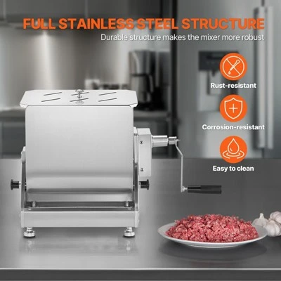 VEVOR Manual Meat Mixer, 60L Tilt Tank Meat Processing Equipment(Mixing Max 60LBS For Meat),Stainless Steel Meat Mixer, Sausage Mixer Machine,Silver 5 VEVOR Manual Meat Mixer, 60L Tilt Tank Meat Processing Equipment(Mixing Max 60LBS For Meat),Stainless Steel Meat Mixer, Sausage Mixer Machine,Silver - Image 5