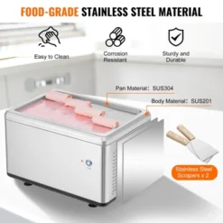 VEVOR Fried Ice Cream Roll Machine, 12.6" X 8.5" Stir-Fried Ice Cream Pan, Stainless Steel Rolled Ice Cream Maker With Compressor And 2 Scrapers 11 VEVOR Fried Ice Cream Roll Machine, 12.6" X 8.5" Stir-Fried Ice Cream Pan, Stainless Steel Rolled Ice Cream Maker With Compressor And 2 Scrapers -Aesthtic Interiors GUEST c2f71e06 b935 49cb 933b 5bedb93b76fb