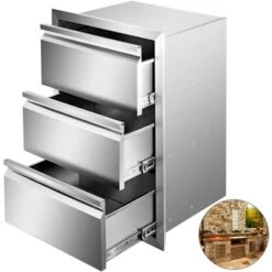 VEVOR Outdoor Kitchen Drawers 14.7" W X 25.4" H X 18.7" D, Box Frame Style Flush Mount BBQ Drawers With Stainless Steel Handle, Silver 15 VEVOR Outdoor Kitchen Drawers 14.7" W X 25.4" H X 18.7" D, Box Frame Style Flush Mount BBQ Drawers With Stainless Steel Handle, Silver -Aesthtic Interiors GUEST c3372e80 1d61 4459 b641 b636df7aae8e