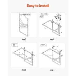 VEVOR Balcony Hanging Table, 19 X 24 In Metal Folding Balcony Railing Table, 5-Level Adjustable, Fit Railing From 1" To 4.7", Black -Aesthtic Interiors GUEST c37a1b69 ae95 43c7 abcb 1f6e51e8e420