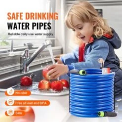 VEVOR 100ft Heated Water Hose For RV, Heated Drinking Water Hose Antifreeze To -45°F, Automatic Self-regulating,5/8" I.D. With 3/4" GHT Adapter,Blue -Aesthtic Interiors GUEST c43bbc9c eafc 48d5 8057 f9c9e189cdae