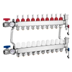 VEVOR 10-Branch Radiant Heat Manifold, 1/2" PEX Tubing Manifold, Stainless Steel PEX Manifold For Hydronic Radiant Floor Heating, Silver -Aesthtic Interiors GUEST c49f7dad 52c9 4123 a5a9 b3d387dbdd60