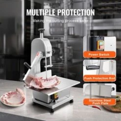 VEVOR Commercial Electric Meat Bandsaw, 1800W Stainless Steel Countertop Bone Sawing Machine, Workbeach 15" X 19.1", Silver -Aesthtic Interiors GUEST c546c2d4 c906 42fb 89fe 4b3af181815d